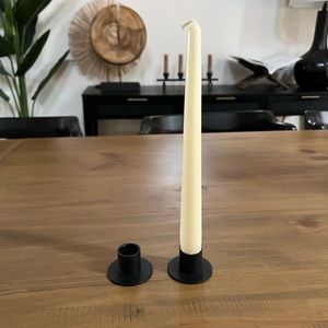 Black taper candle holders
